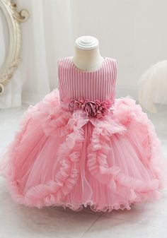 Tulle Princess Dress, Pink Pleated Dress, Girls Bridesmaid Dresses, Wedding Dresses For Kids, Kids Tutu, First Birthday Dresses, Puffy Dresses