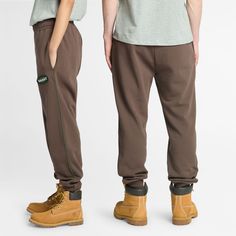 Comfort and style strike balance for these sweatpants. Featuring an authentic fit, brushed-back fabric and a hidden drawcord, they're designed for everything from movement to lounging. An oval Timberland patch logo on the thigh adds a finishing touch. Pair them with everything from boat shoes to boots for a casual look. Sportswear Sweatpants With Pockets For Leisure, Athleisure Streetwear Joggers With Hip Pockets, Sportswear Joggers With Pockets For Leisure, Sportswear Style Sweatpants With Pockets For Leisure, Leisure Sportswear Sweatpants With Pockets, Athleisure Joggers With Hip Pockets For Streetwear, Leisure Sportswear Joggers With Pockets, Comfortable Relaxed Fit Sweatpants With Hip Pockets, Casual Cotton Outdoor Activewear