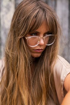 Long Hair And Glasses, Hair And Glasses, 70s Hair, Long Hair With Bangs, Brown Blonde Hair, Strong Hair, Hair Envy, Grunge Hair, Hair Dos