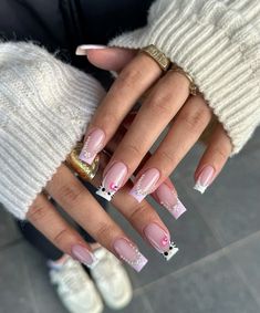 #hellokittyaddict #nailart Designed Nails, White French Nails, Kitty Nails, Hello Kitty Nails, Pink Nail Designs, Trendy Nails, Swag Nails, French Nails