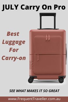 a piece of luggage with the words best luggage for carry - on