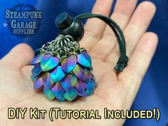 X1 KIT Mini Scalemaille Mojo Bag Lucky Charm Sack Dice Bag Kit Tutorial Included - Etsy Digital Tutorial, Scale Mail, Mojo Bags, Diy Chain, Dice Bag, Mini Pouches, Crafty Craft, Lucky Charm, Steel Ring