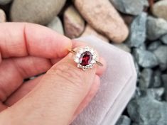 Excited to share the latest addition to my #etsy shop: Red Spinel Diamond Cluster Ring. Oval Engagement https://etsy.me/2NS3Gmj #jewelry #ring #red #oval #gold #women #stone #victorian #engagementring Ruby Cluster Ring With Birthstone For Anniversary, Ruby Cluster Ring With Round Cut For Gift, Ruby Cluster Ring With Round Cut, Ruby Cluster Ring Round Cut For Gifting, Red Cluster Ring With Brilliant Cut For Wedding, Brilliant Cut Ruby Cluster Ring As Gift, Cluster Ruby Ring With Accent Stones For Wedding, Red Cluster Diamond Ring For Wedding, Red Brilliant Cut Cluster Ring For Wedding