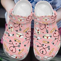 Introducing our Cute Pink For Nurse Shoes – Nurse Clogs Clog, the perfect gift for both women and men in Nurse Crocs, Nursing Crocs, Nurse Shoes, Crocs Clog, Nursing Clogs, Crocs Classic Clogs, Nursing Shoes, Pattern Collection, Wooden Shoes