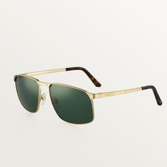 Classic Gold Square Frame Sunglasses, Gold Rectangular Sunglasses For Formal Occasions, Formal Gold Rectangular Sunglasses, Elegant Gold Aviator Sunglasses With Tinted Lenses, Classic Cartier Sunglasses With Tinted Lenses, Classic Cartier Sunglasses With Mirrored Lenses, Classic Cartier Tinted Sunglasses, Gold Cartier Sunglasses With Gradient Lenses, Cartier Gold Sunglasses With Tinted Lenses