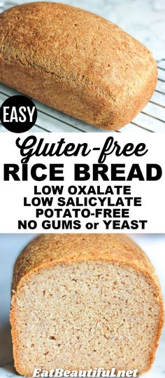 Rice Bread Recipe, Diet Bread, Gluten Free Sandwich Bread, Yeast Free Breads, Best Gluten Free Bread, Gluten Free Yeast Free, Rice Bread