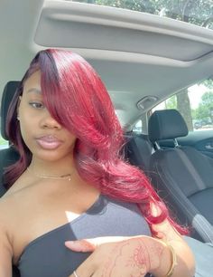 Red Quick Weave, Red Straight Hair, Hair Tea, Bright Red Hair, Dyed Hair Inspiration, Quick Weave Hairstyles, Quick Weave