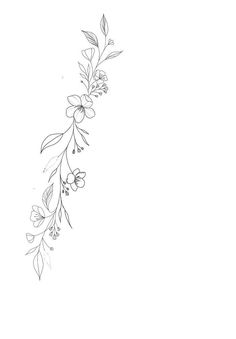 a line drawing of flowers on a white background