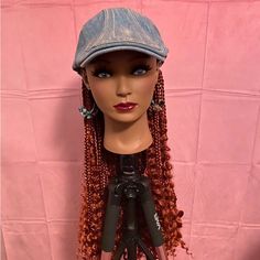 18” Copper Goddess Box Braids Wig Hat Rene Of Paris Wigs, Box Braids Wig, Goddess Box Braids, Long Hair Wigs, Wig Hat, Box Braid Wig, Quality Wigs, Short Curly Styles, Dirty Blonde