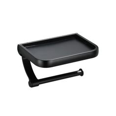 a black tray on a white background with the handle extended to it's side