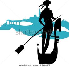 the silhouette of a woman with a golf club in her hand, standing next to a cityscape