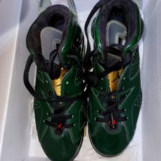 Jordan 6 Champagne 9/10 Condition Does Not Have Gold Ring Or Box Green Low-top Leather Jordan Shoes, Green Leather Low-top Jordan Shoes, Green Leather Jordan Shoes With Round Toe, Green Lace-up Leather Jordan Shoes, Green Jordan Shoes With Laces And Round Toe, Green Jordan Shoes With Round Toe And Laces, Green Low-top Jordan Shoes, Green Jordan Shoes, Jordan Green