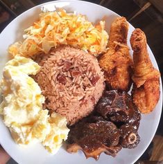 a white plate topped with different types of food