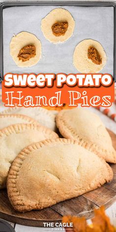 Sweet Dough Pie Recipe, Sweet Potato Hand Pies, Potato Hand Pies, Potato Bars, Healthy Sweet Potato Pie, Sweet Potato Pie Filling, Sweet Potato Filling, Sweet Pie Crust, Sweet Potato Pecan Pie