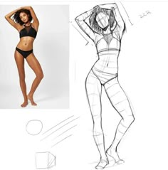 an image of a woman's body and sketches