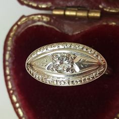 Art Deco 14kt White Gold Ornate Filigree Diamond Ring , 1930s. 1 Round Cut Diamond Approx . .22carats (3.8mm) Diamond (Color "H";Clarity "Si "). Very Bright And Shiny!!!! Stamped 14k. Weight 2.3gr. Size 4(Sizable). Collectible Platinum Diamond Ring With Brilliant Cut, Collectible Platinum Diamond Ring In Diamond White, Collectible Diamond White Platinum Diamond Ring, Art Deco Brilliant Cut Diamond Ring Collectible, Art Deco Collectible Diamond Ring With Brilliant Cut, Platinum Diamond Ring With Diamond Cut For Collectibles, Collectible Platinum Rings With Brilliant Cut, Platinum Collectible Diamond Ring, Classic White Gold Diamond Ring In Platinum