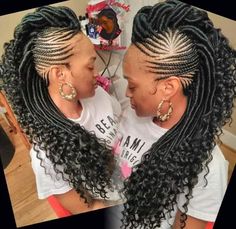 Faux Locs Mohawk Styles, Mohawk Braid Styles, Braided Mohawk, Braided Mohawk Hairstyles, Braids With Shaved Sides, Mohawk Styles, Crochet Styles, Shaved Side Hairstyles, Mohawk Braid