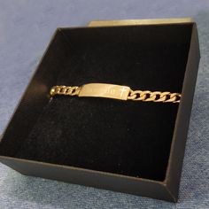 "Amazing personalized bracelet for men with free express shipping !! Great as a gift for him, this stunning ID bracelet is perfect for almost any occasion. From his birthday to an anniversary or even just because, this large link bracelet is the ideal way to make him happy and let him know that you love him! This model is one of my best seller with many positive reviews. Measurements and weight: 1cm / 0.4 width Name plate bar for engraving 4.2cm / 1.65\" length 14-16 gram weight (depend on size) Luxury Rectangular Bracelet As Gift, Luxury Rectangular Bracelet Gift, Classic Chain Bracelet As A Gift, Classic Name Bracelet With Curb Chain As A Gift, Classic Engraved Bracelets For Gifts, Curb Chain Bracelet As Gift, Modern Curb Chain Jewelry As A Gift, Luxury Polished Chain Bracelet As Gift, Luxury Polished Chain Bracelet Gift