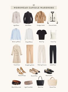 How to Build a Work Capsule Wardrobe (Petite-Friendly) Business Smart Capsule Wardrobe, Casual Work Outfit Summer Office Wear Capsule Wardrobe, Casual Dress Hijab, Work Wear Capsule, Spring Work Wardrobe, Casual Work Wardrobe, Office Capsule Wardrobe, Capsule Fashion, Workwear Capsule Wardrobe