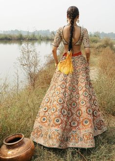 Hussain Rehar, Different Wedding Ideas, Ghaghra Choli, Design For Wedding, Autumn Sun, Zardozi Work, Shakti Goddess, Designer Lehengas, Story Teller