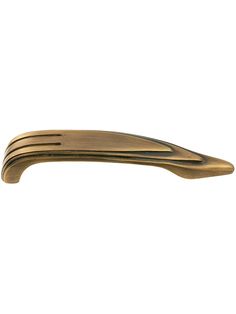 an antique brass door handle on a white background