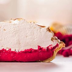 a piece of pie sitting on top of a table