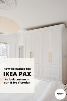 A custom closet built using IKEA's PAX system in a master bedroom. Ikea Closet Hack Pax Wardrobe, Closet Turned Wardrobe, In Built Wardrobe Ideas, Built In Closet Ideas Bedroom, Armoire Ideas Bedroom, Ikea Custom Built Ins, Create A Closet Where There Is None, Ikea Pax Living Room Built Ins, Ikea Pax Bathroom