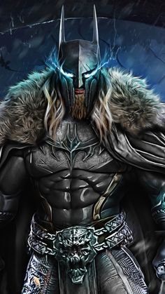 an image of a man dressed as batman in the dark knight costume with chains on his chest