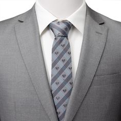 This gray tie with subtle Superman logos is perfect for any occasion. This tie is 100% silk. Gray Standard Tie For Formal Occasions, Gray Ties For Business, Gray Business Ties, Gray Standard Tie For Office, Gray Office Tie, Gray Suit And Tie Accessories For Black Tie Event, Gray Standard Tie For Business, Harry Potter Tie, Logo Superman