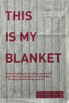 this is my blanket written in red on a newspaper with the words'this is my blanket '