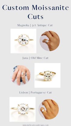 the instructions for how to choose and use an engagement ring with diamonds on each side