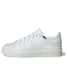 (GS) adidas originals Superstar Futureshell J 'All White' H00834 (SNKR/Cozy/Skate/Casual/Wear-resistant) Adidas Originals Superstar, All White, Sneakers White, Adidas Originals, Casual Wear, Adidas, The Originals, How To Wear, White