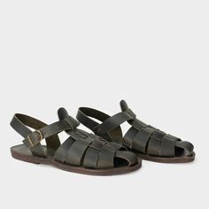 Leather Fisherman Sandals, French Fisherman Sandals, Green Leather Sandals, Gardenheir Sandals Leather Fisherman Sandals, Green Leather Sandals, Fisherman Shoes, Flat Leather Sandals, Tan Leather Sandals, Garden Clogs, Fisherman Sandals, Sandals Flat, Gardening Outfit