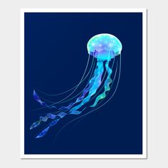 Glowing in the dark stylized jelly fish -- Choose from our vast selection of art prints and posters to match with your desired size to make the perfect print or poster. Pick your favorite: Movies, TV Shows, Art, and so much more! Available in mini, small, medium, large, and extra-large depending on the design. For men, women, and children. Perfect for decoration. Glowing Jellyfish, Glowing In The Dark, Jelly Fish, Ocean Art, Jellyfish, Project Ideas, In The Dark, Glow In The Dark, The Darkest