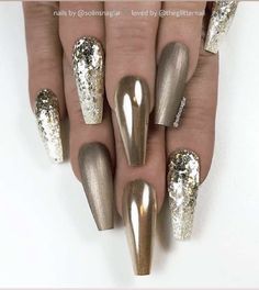 Nail Grunge, Summer Wedding Nails, Pink Aurora, Nails Shape, Long Coffin Nails, Manicured Nails, Instagram Light, Gold Glitter Nails, Square Nail Designs