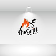 the grill logo is shown on a white background with red and orange flames coming out of it