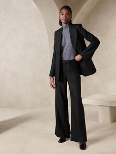 Lido Wide-Leg Italian Wool Pant | Banana Republic Buisness Casual, Khaki Chino Pants, Wide Leg Crop Pants, Black Wide Leg Pants, Wide Leg Dress Pants, Petite Shorts, Grey Dress Pants, Wide Leg Linen Pants, Banana Republic Pants