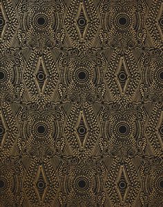 an image of a black and gold wallpaper with geometric designs on it's surface