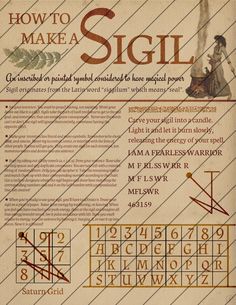 Book Of Shadows Pdf Worksheet, Sigils How To Make A, How To Make Your Own Sigil, How To Make A Sigil, Make A Sigil, Book Of Shadows Pages, Grimoire Pages, Witchcraft Books