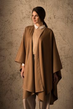 Paco Elegant Beige Poncho For Fall, Elegant Cashmere Winter Cape, Elegant Beige Wool Cape, Elegant Alpaca Outerwear For Fall, Elegant Wool Poncho For Workwear, Elegant Cape Poncho For Work, Elegant Beige Cape Poncho, Elegant Beige Poncho, Elegant Wool Shawl Outerwear