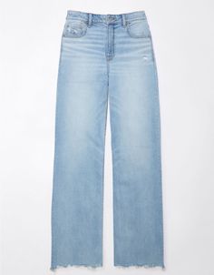 AE Dreamy Drape Stretch Super High-Waisted Baggy Wide-Leg Jean Wide Leg Jeans American Eagle, American Eagle Wide Leg Jeans, Cute Jeans Baggy, Cute Preppy Jeans, Wide Legged Jeans Outfit, Cute Jeans Outfit, Preppy Jeans, Wide Leg Jeans Outfits, Aesthetic Jeans