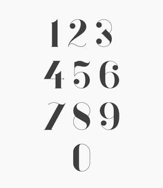 the numbers are black and white on a white background, which is also in different font styles