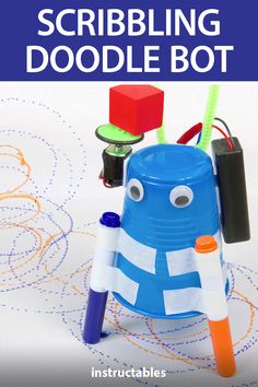 the cover of an instruction book for children to learn how to scribbling doodle bots