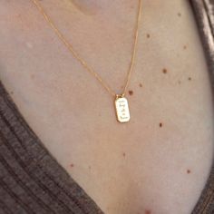 One Day At A Time - note to self mantra personal message dainty pendant necklace - Mantra by MantraBand Gold Layering Necklaces, Mantra Ring, Mantra Bands, Original Necklace, Message Bracelet, Layering Necklaces, Daily Reminders, One Day At A Time, 15 Gifts