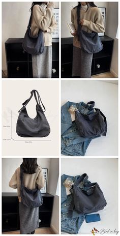 BirdinBag – Versatile Adjustable Strap Hobo Bag – Embrace Minimalist Style – Bird in Bag Casual Portable Shoulder Bag For Everyday Use, Trendy Gray Shoulder Bag For Everyday, Casual Gray Shoulder Bag For Everyday, Everyday Portable Canvas Shoulder Bag, Casual Portable Canvas Bag For Everyday Use, Casual Everyday Portable Shoulder Bag, Casual Canvas Bag For Everyday, Casual Gray Bag With Adjustable Strap, Gray Large Capacity Hobo Bag For Daily Use