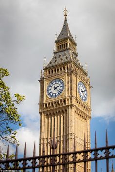 the big ben clock tower towering over the city of london on a partly cloudy day