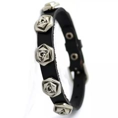 Ladies casual leather bracelet. New woman’s accessory bracelet. Retro fashion. Tibetan silver, copper, zing alloy metals. Edgy Adjustable Bangle Bracelet, Adjustable Metal Wristband With Bracelet Strap, Punk Style Metal Bracelets, Trendy Silver Metal Wristband, Punk Style Adjustable Leather Bracelet, Trendy Leather Party Bracelets, Trendy Leather Bracelets For Party, Adjustable Metal Cuff Bracelet In Punk Style, Edgy Leather Jewelry