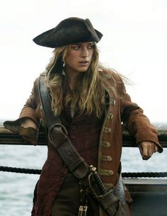 Keira Knightly as Maurynna Pirate Clothing, A Ship, The Deck, The Caribbean, Long Hair, A Woman, Hair