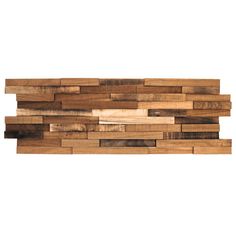 a wooden wall with several pieces of wood stacked together on top of eachother