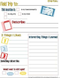 a printable field trip to - do list with pictures and words on the page